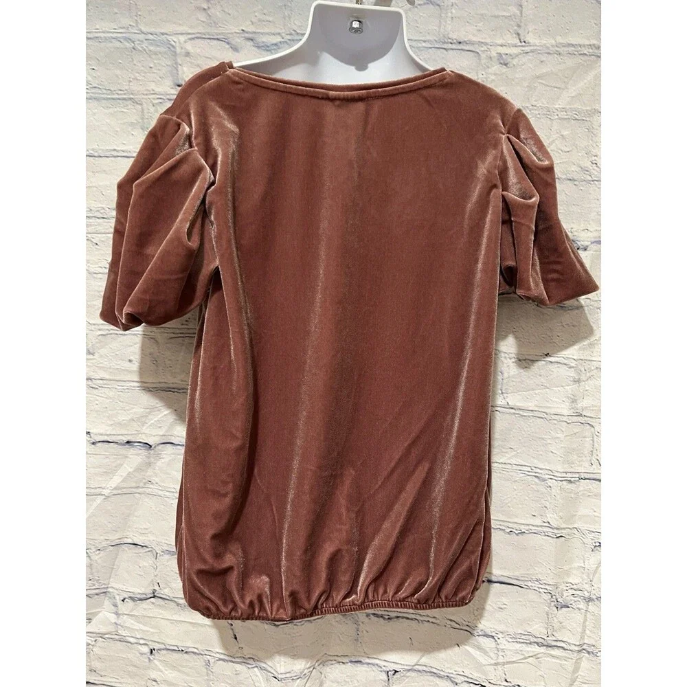 Zara Kids Pink Velvet Short Sleeve Round Neck Top size 11-12